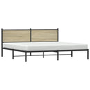 vidaXL sonoma tölgy színű fém ágykeret matrac nélkül 193 x 203 cm