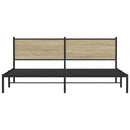 vidaXL sonoma tölgy színű fém ágykeret matrac nélkül 193 x 203 cm