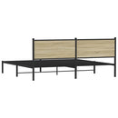 vidaXL sonoma tölgy színű fém ágykeret matrac nélkül 193 x 203 cm