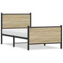 vidaXL sonoma tölgy színű fém ágykeret matrac nélkül 75 x 190 cm