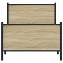 vidaXL sonoma tölgy színű fém ágykeret matrac nélkül 75 x 190 cm