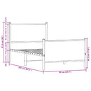 vidaXL sonoma tölgy színű fém ágykeret matrac nélkül 80 x 200 cm