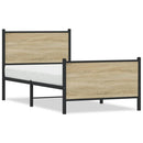vidaXL sonoma tölgy színű fém ágykeret matrac nélkül 90 x 190 cm