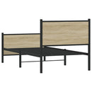 vidaXL sonoma tölgy színű fém ágykeret matrac nélkül 90 x 200 cm