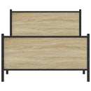 vidaXL sonoma tölgy színű fém ágykeret matrac nélkül 100 x 190 cm