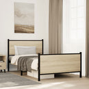 vidaXL sonoma tölgy színű fém ágykeret matrac nélkül 100 x 200 cm