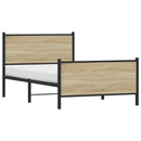 vidaXL sonoma tölgy színű fém ágykeret matrac nélkül 100 x 200 cm