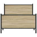 vidaXL sonoma tölgy színű fém ágykeret matrac nélkül 100 x 200 cm