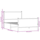 vidaXL sonoma tölgy színű fém ágykeret matrac nélkül 100 x 200 cm