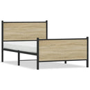 vidaXL sonoma tölgy színű fém ágykeret matrac nélkül 100 x 200 cm