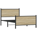 vidaXL sonoma tölgy színű fém ágykeret matrac nélkül 107 x 203 cm