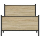 vidaXL sonoma tölgy színű fém ágykeret matrac nélkül 107 x 203 cm