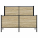 vidaXL sonoma tölgy színű fém ágykeret matrac nélkül 120 x 190 cm