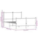 vidaXL sonoma tölgy színű fém ágykeret matrac nélkül 120 x 190 cm