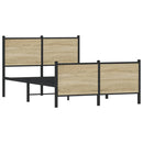vidaXL sonoma tölgy színű fém ágykeret matrac nélkül 120 x 200 cm