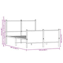 vidaXL sonoma tölgy színű fém ágykeret matrac nélkül 120 x 200 cm