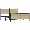 vidaXL sonoma tölgy színű fém ágykeret matrac nélkül 137 x 190 cm