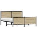 vidaXL sonoma tölgy színű fém ágykeret matrac nélkül 137 x 190 cm