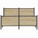 vidaXL sonoma tölgy színű fém ágykeret matrac nélkül 137 x 190 cm