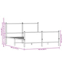 vidaXL sonoma tölgy színű fém ágykeret matrac nélkül 137 x 190 cm