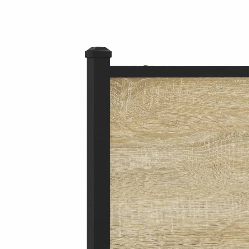 vidaXL sonoma tölgy színű szerelt fa és acél fejtámla 107 cm