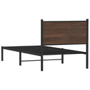 vidaXL barna tölgy színű fém ágykeret matrac nélkül 80 x 200 cm