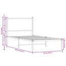 vidaXL barna tölgy színű fém ágykeret matrac nélkül 80 x 200 cm