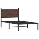 vidaXL barna tölgy színű fém ágykeret matrac nélkül 90 x 190 cm