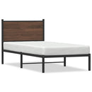 vidaXL barna tölgy színű fém ágykeret matrac nélkül 90 x 200 cm