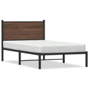 vidaXL barna tölgy színű fém ágykeret matrac nélkül 100 x 190 cm