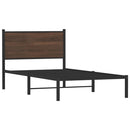 vidaXL barna tölgy színű fém ágykeret matrac nélkül 100 x 190 cm