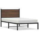 vidaXL barna tölgy színű fém ágykeret matrac nélkül 107 x 203 cm