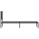 vidaXL barna tölgy színű fém ágykeret matrac nélkül 107 x 203 cm