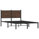 vidaXL barna tölgy színű fém ágykeret matrac nélkül 120 x 190 cm