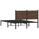 vidaXL barna tölgy színű fém ágykeret matrac nélkül 120 x 190 cm