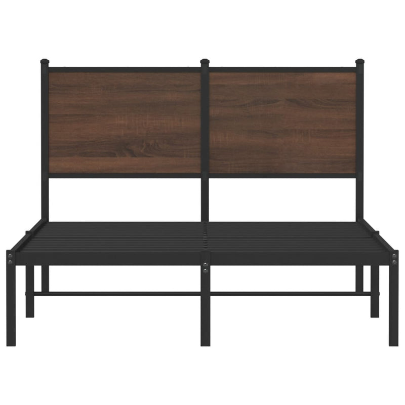 vidaXL barna tölgy színű fém ágykeret matrac nélkül 120 x 200 cm