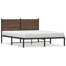 vidaXL barna tölgy színű fém ágykeret matrac nélkül 150 x 200 cm
