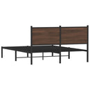 vidaXL barna tölgy színű fém ágykeret matrac nélkül 150 x 200 cm
