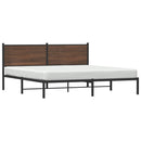 vidaXL barna tölgy színű fém ágykeret matrac nélkül 160 x 200 cm