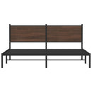 vidaXL barna tölgy színű fém ágykeret matrac nélkül 160 x 200 cm