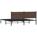 vidaXL barna tölgy színű fém ágykeret matrac nélkül 160 x 200 cm