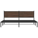 vidaXL barna tölgy színű fém ágykeret matrac nélkül 193 x 203 cm