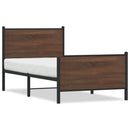 vidaXL barna tölgy színű fém ágykeret matrac nélkül 75 x 190 cm