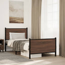 vidaXL barna tölgy színű fém ágykeret matrac nélkül 75 x 190 cm