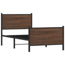 vidaXL barna tölgy színű fém ágykeret matrac nélkül 90 x 190 cm