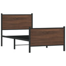 vidaXL barna tölgy színű fém ágykeret matrac nélkül 90 x 200 cm