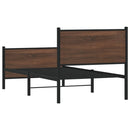vidaXL barna tölgy színű fém ágykeret matrac nélkül 90 x 200 cm