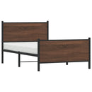 vidaXL barna tölgy színű fém ágykeret matrac nélkül 100 x 190 cm