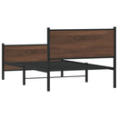 vidaXL barna tölgy színű fém ágykeret matrac nélkül 100 x 190 cm