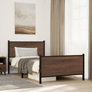 vidaXL barna tölgy színű fém ágykeret matrac nélkül 100 x 190 cm